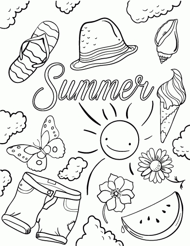 Summer Adult Coloring Pages