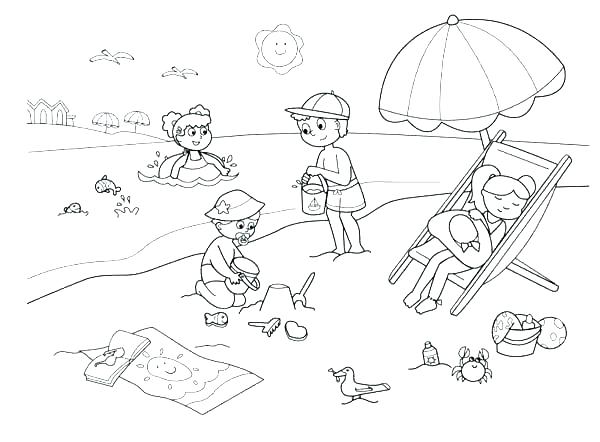 600x442 Beach Coloring Page Printable Beach Coloring Pages Page Children