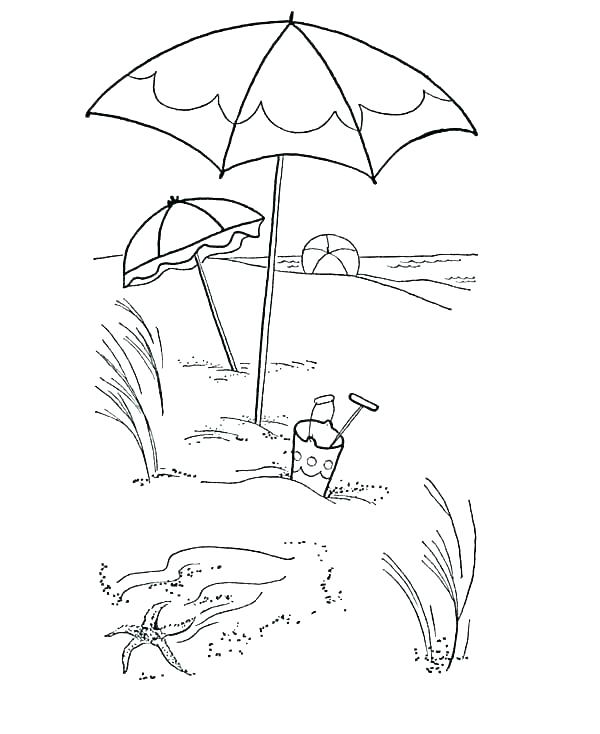 Summer Beach Coloring Pages For Kids