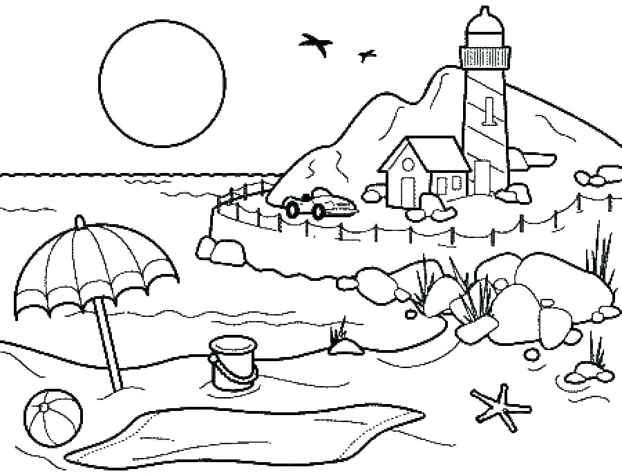 900x688 Download Beach Coloring Pages Beach Coloring Pages To Print Beach
