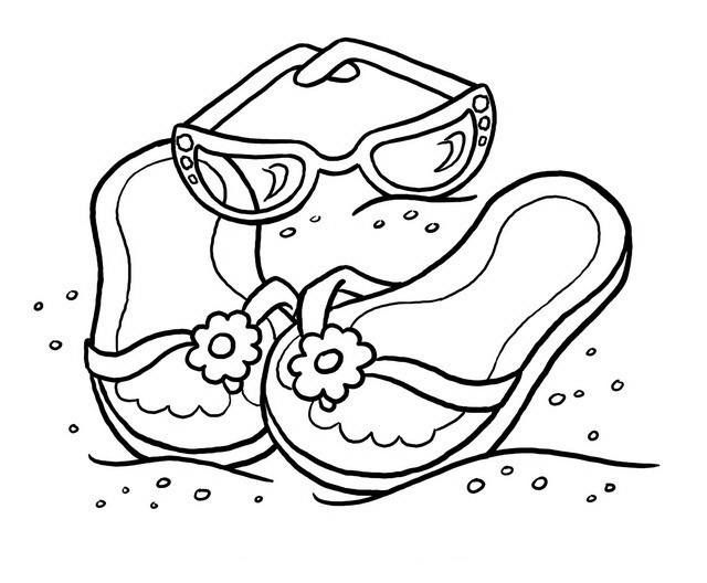 640x528 Coloring Sheet Of Summer Glasses In A Beach Side For Kids