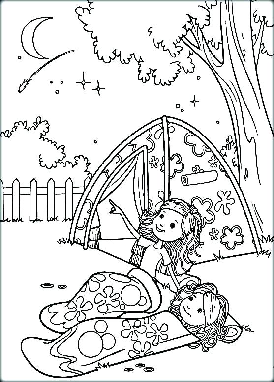 557x778 Camping Coloring Pages Camp Coloring Pages Bunch Of Kids And A Dog
