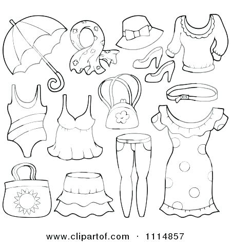 450x470 Coloring Pages Summer Clothes
