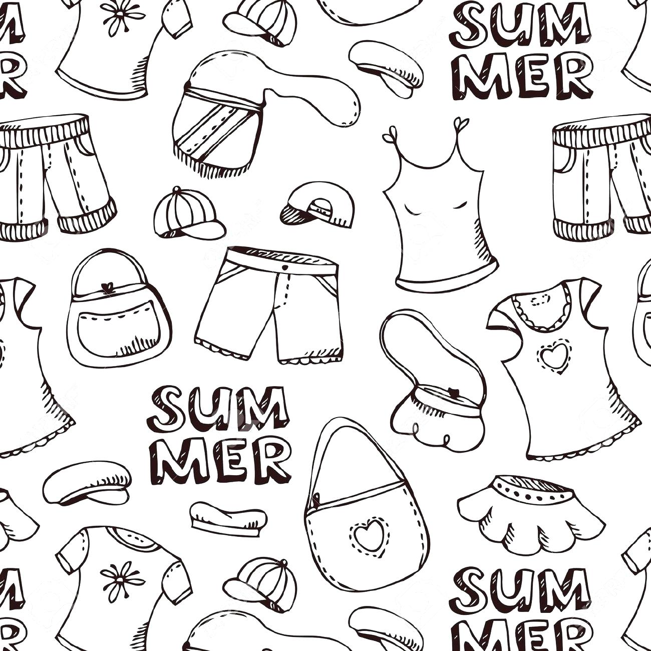 1300x1300 Fundamentals Coloring Pages Of Summer Clothes