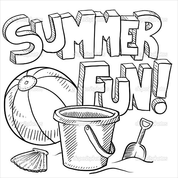 600x600 Summer Coloring Pages
