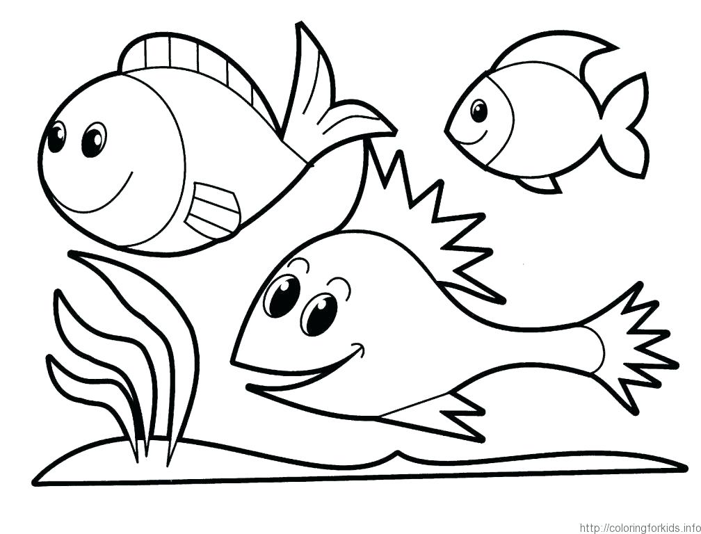 1008x768 Summer Coloring Pages Preschool Printable Fish Page Free Rainbow