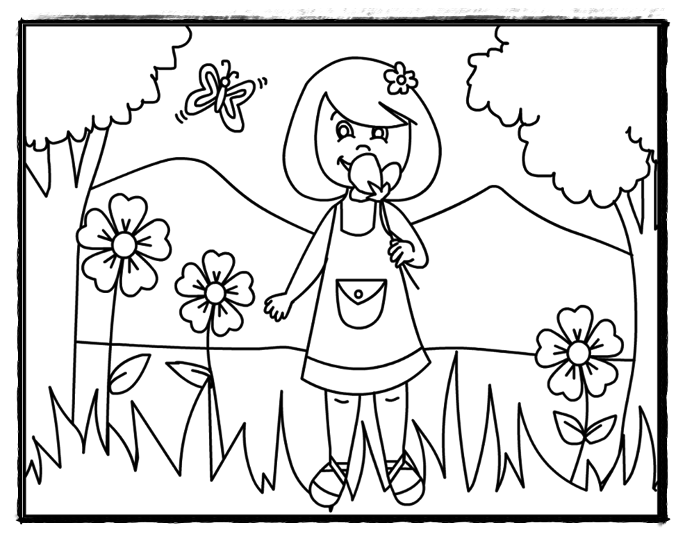 986x776 Summer Flower Coloring Pages