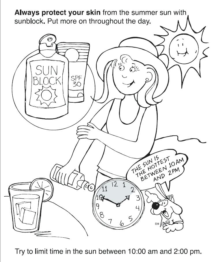 734x906 Coloring Pages For Summer Safety Coloring Page For Kids Coloring