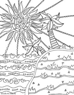 Summer Scene Coloring Pages