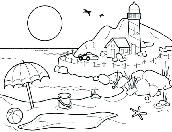 600x459 At The Beach Coloring Pages Tom And Beach Coloring Pages Printable