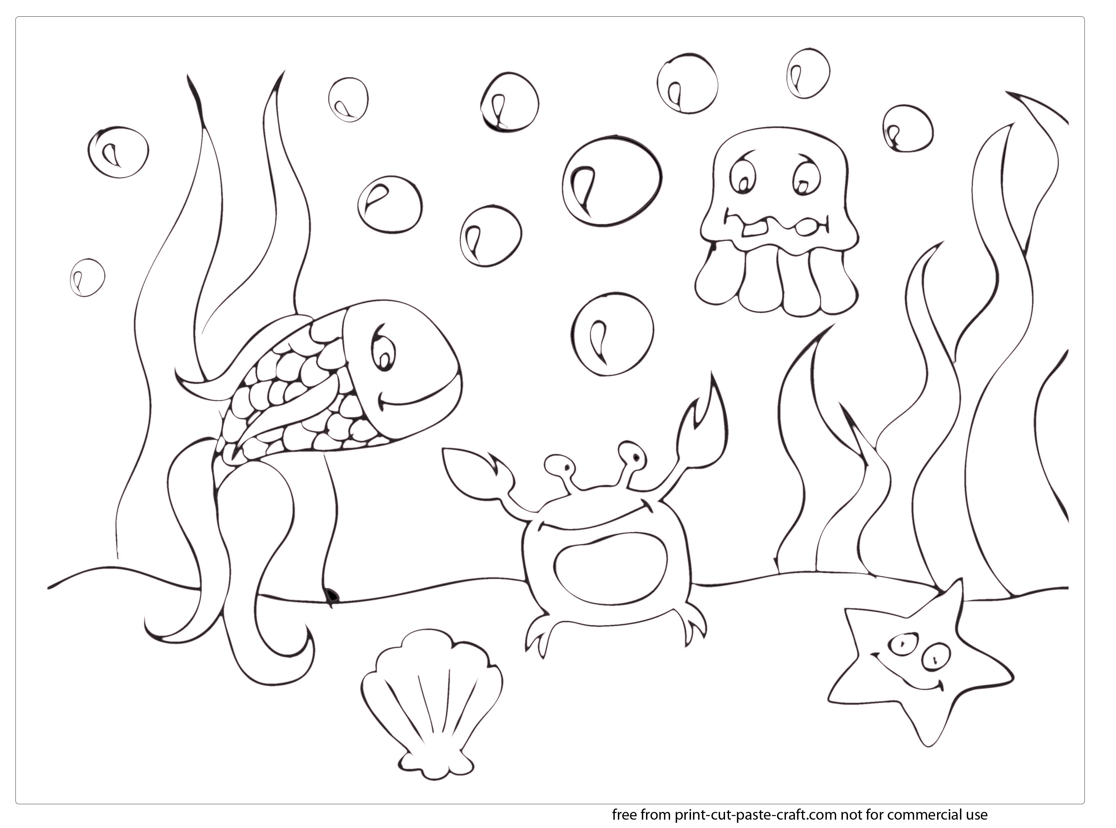 3608x2679 Summer Scene Coloring Pages Print, Cut, Paste, Craft Blog
