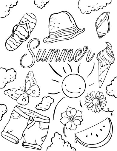 392x507 Popular Summertime Coloring Sheets Awesome Summer Pages Printable