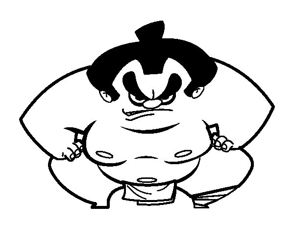 600x470 Sumo Wrestler Coloring Page