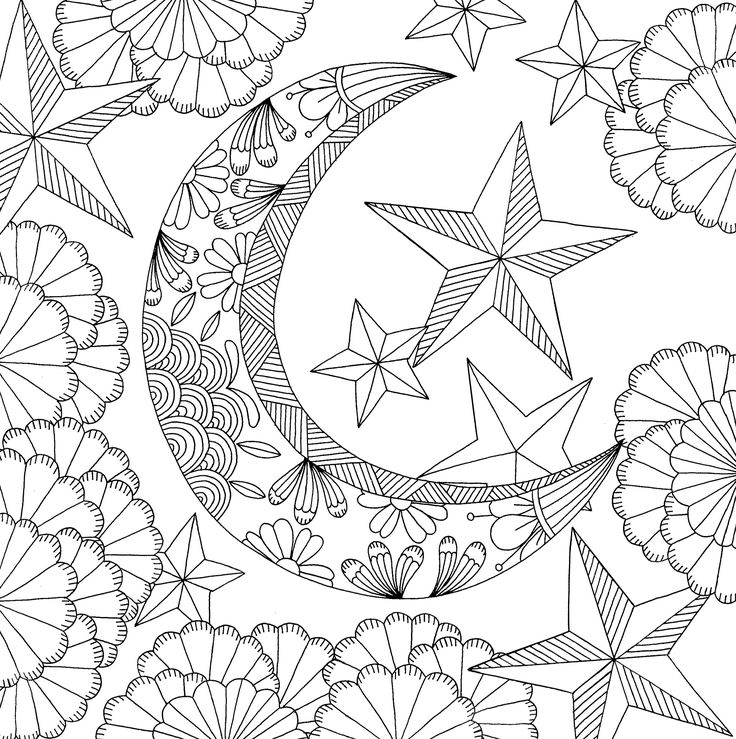 Sun And Moon Coloring Pages For Adults