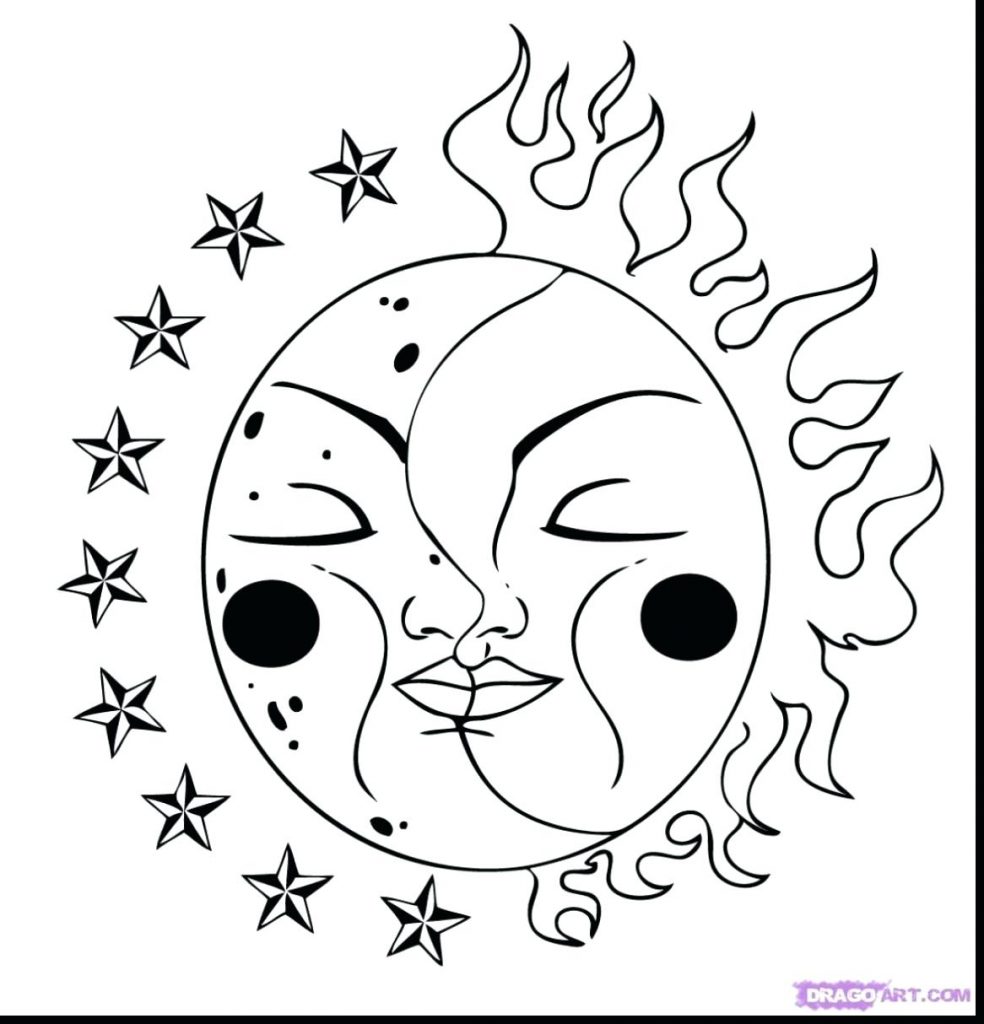 984x1024 Sun And Moon Coloring Pages