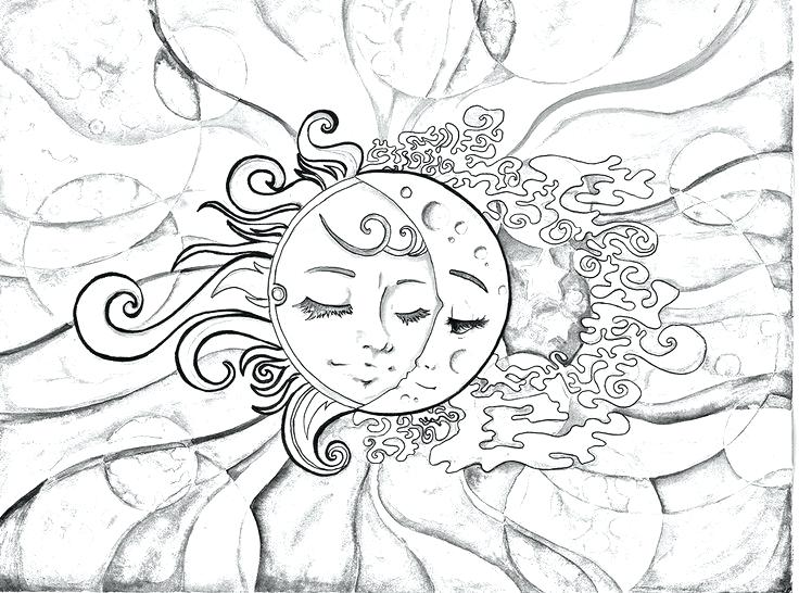 736x546 Sun And Moon Coloring Pages Sun Coloring Page Too Hot Summer Sun