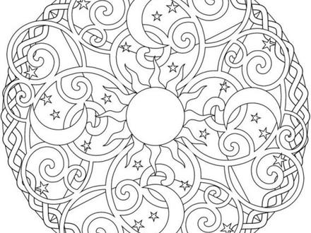 440x330 37 Sun Mandala Coloring Pages, Sun Moon Mandala Tumblr