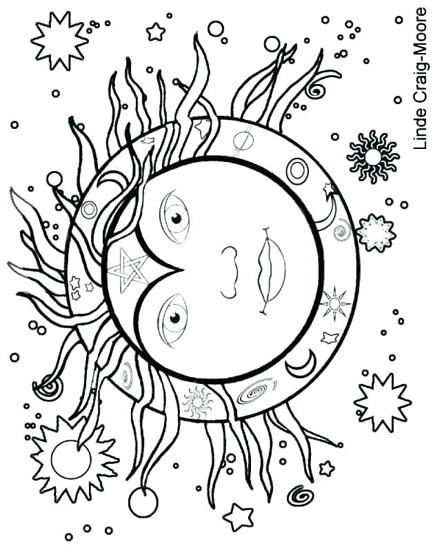 628x792 Sun And Moon Coloring Pages
