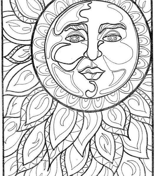 526x600 Moon Coloring Pages For Adults 17 Sun Mandala Coloring Pages Free