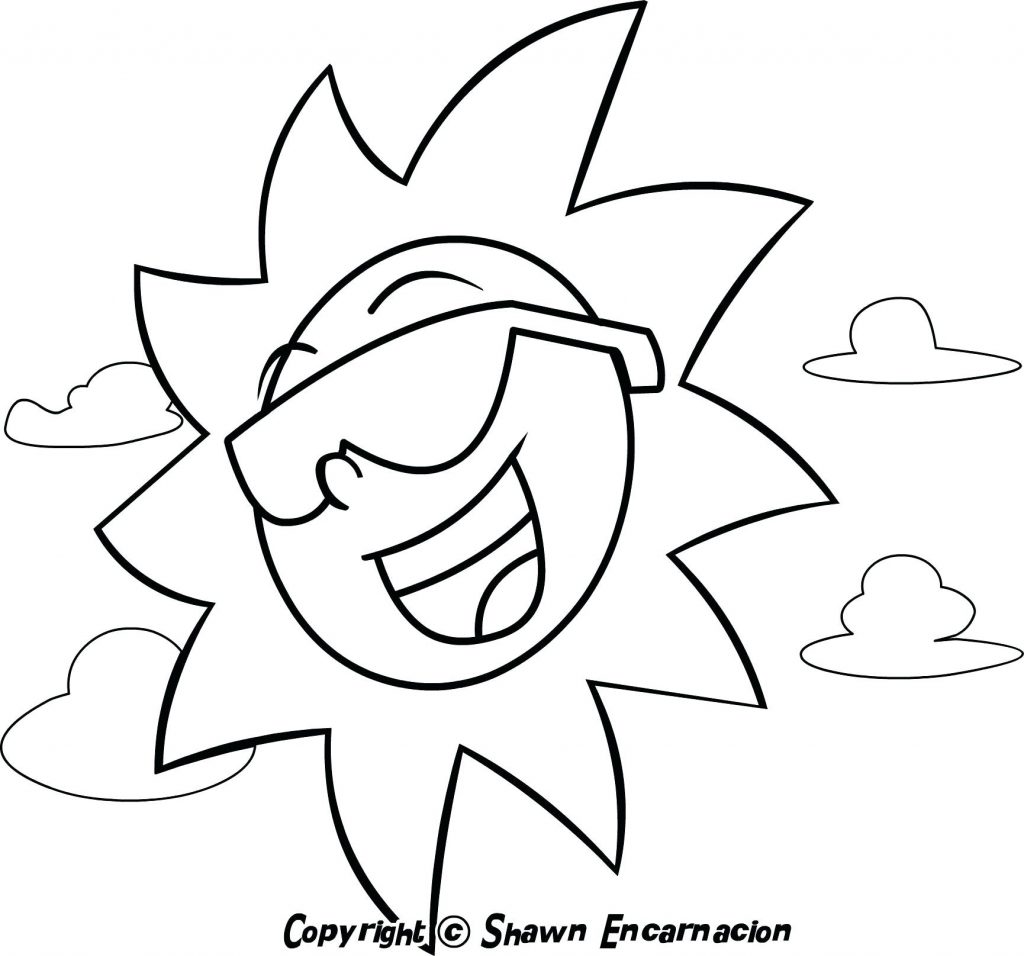 1024x956 Coloring Pages ~ Sun Coloring Page Nature Printable Pages