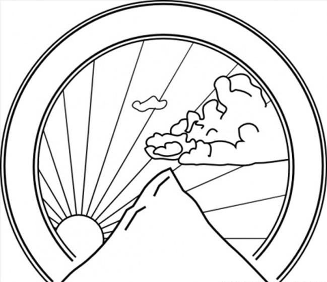 649x561 Mountain Sunshine Coloring Page Amp Coloring Book