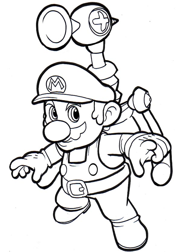 600x836 Mario Sunshine Coloring Pages