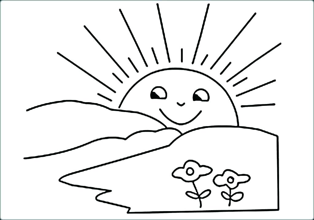 1024x717 Moon Coloring Pages Preschool Sun Colouring Page Stars And 6