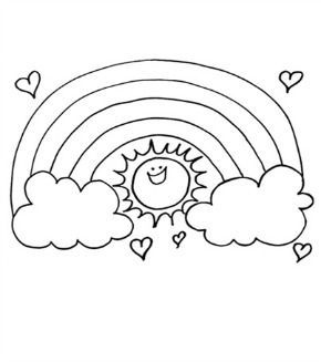 290x327 Rainbow Sun Colouring Page Rock Crafts, Crafts And Crafty