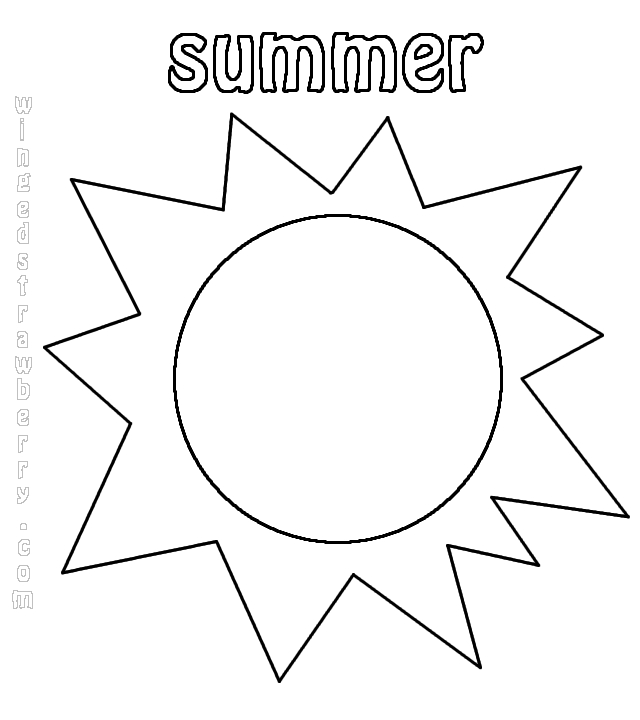 640x720 Summer Sun Coloring Page