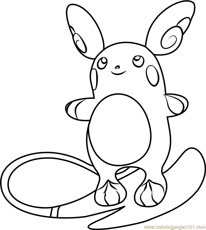 716x800 Alola Raichu Pokemon Sun And Moon Coloring Page