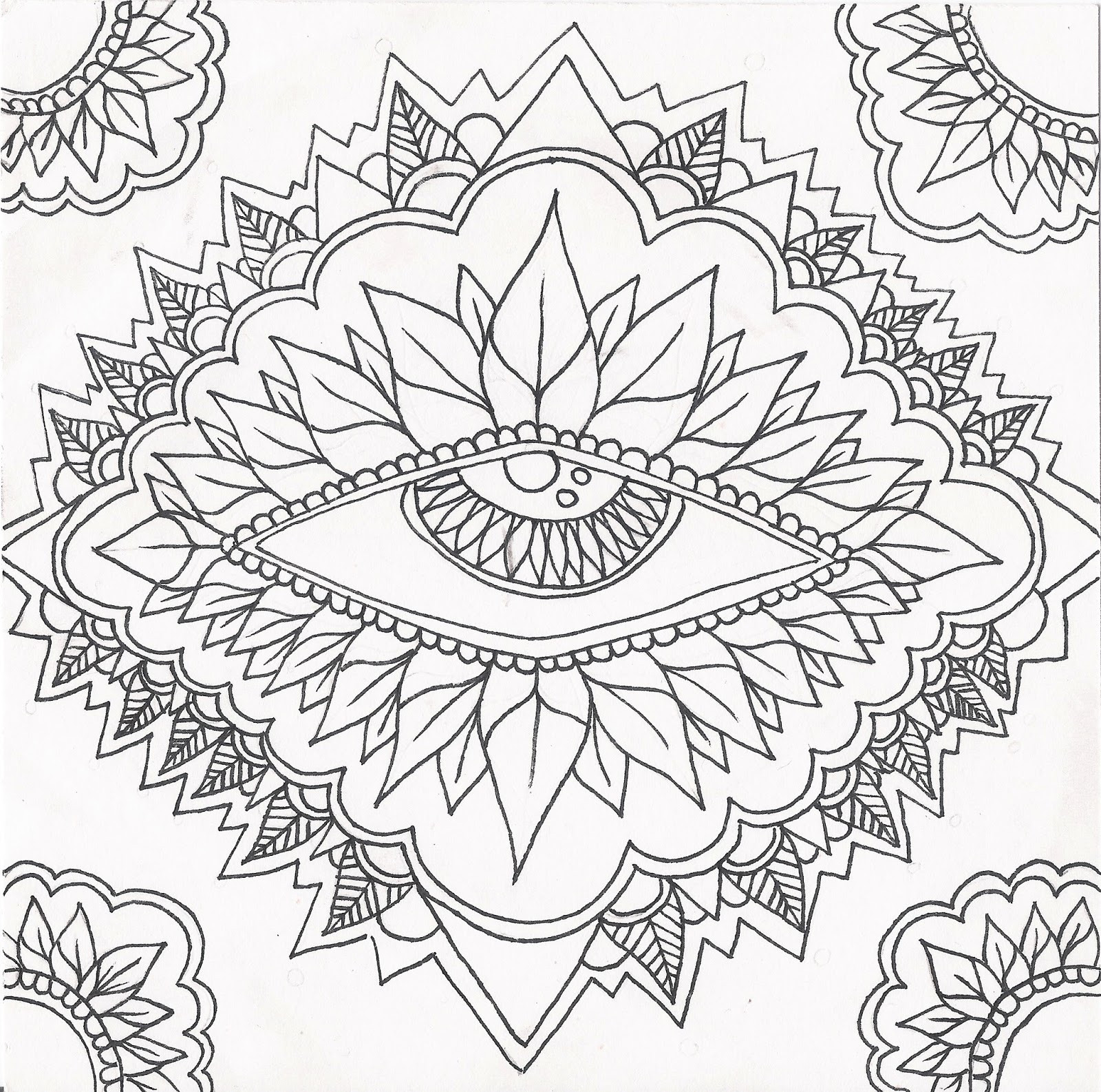 1600x1586 Oct3 Eye Outline 19 9 Striking Sun Mandala Coloring Page