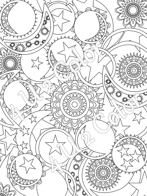 570x759 Sun Moon Stars 1 Coloring Page Sun Moon Amp Stars