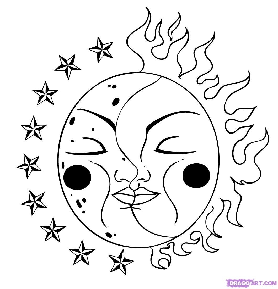 1060x1104 Printable Inside Sun Moon Coloring Pages Heart Coloring Pages