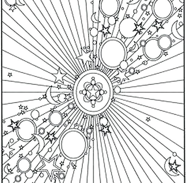 611x600 Moon And Stars Coloring Pages
