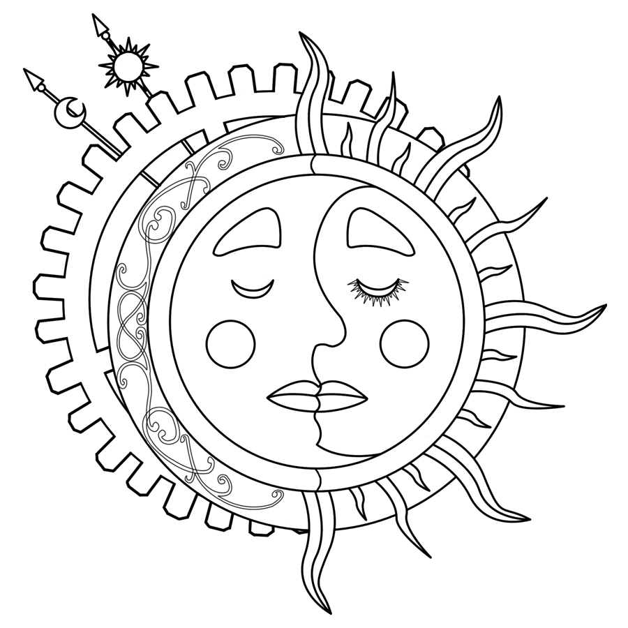 900x900 Sun And Moon Coloring Pages With Wallpaper Picture Sun And Moon