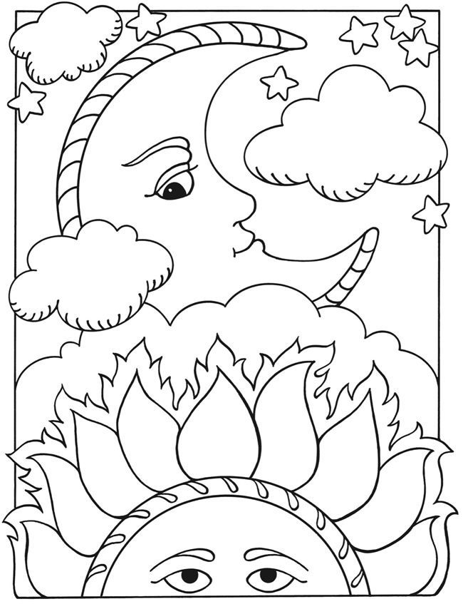 650x847 Sun Moon Coloring Page Kid Stuff Sun Moon, Sun