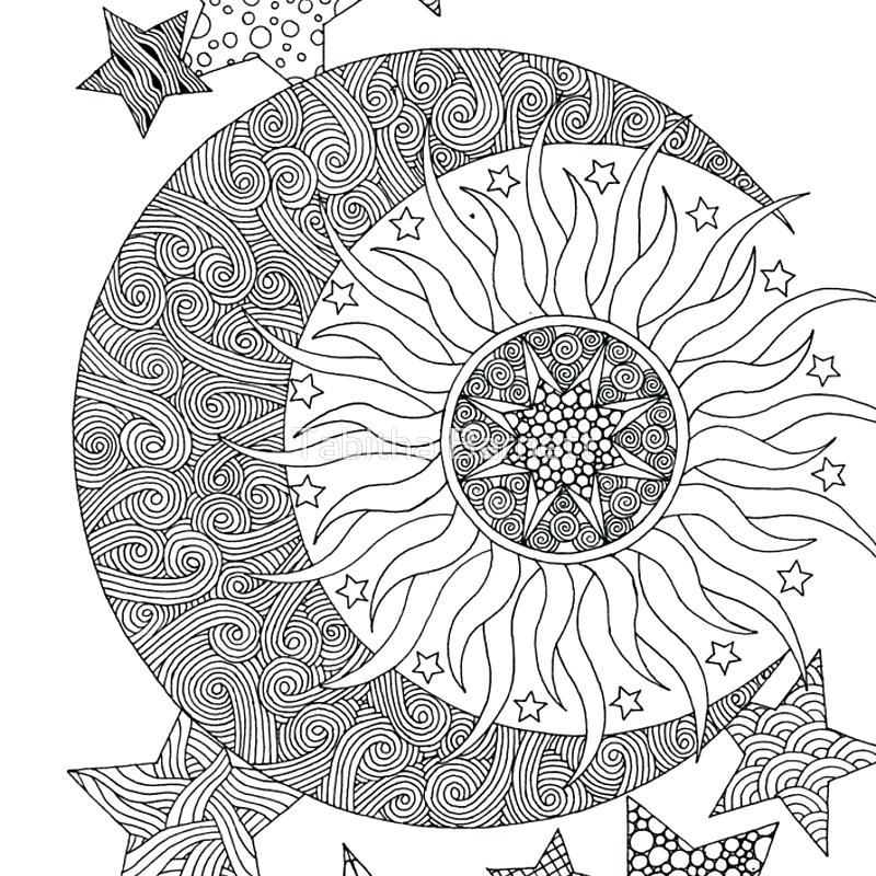 800x800 Moon And Stars Coloring Pages