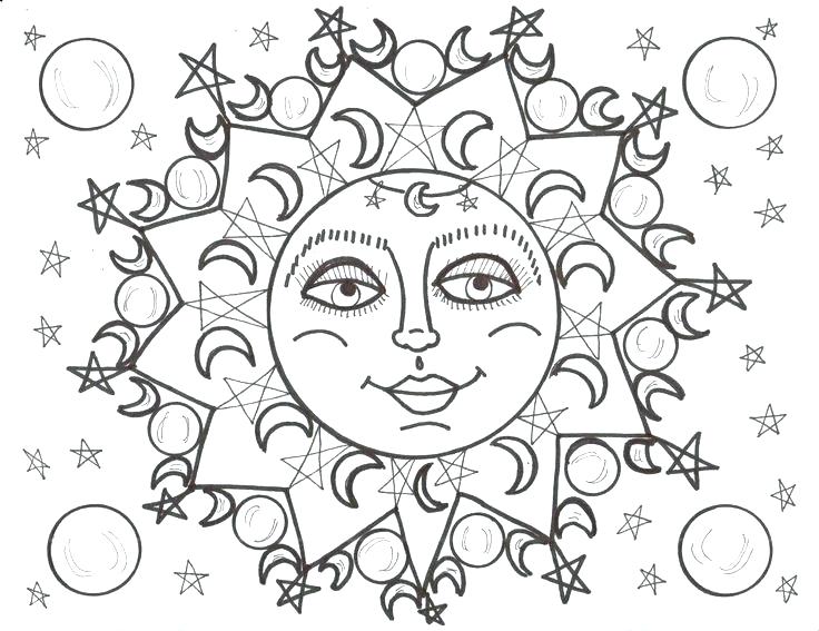 736x567 Coloring Pages Sun And Moon Drawing Sun And Moon Coloring Pages