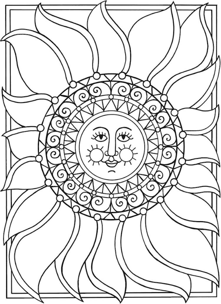 750x1028 Dover Spark Sun Moon Amp Stars Coloring Page Adult Coloring Pages