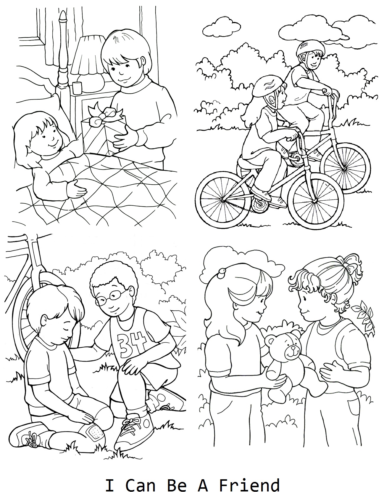 1298x1660 I Can Be A Friend Coloring Page For Lesson 33 Lds Primary