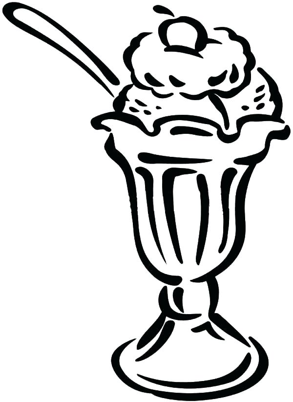 600x823 Astounding Ice Cream Cone Coloring Page Ice Cream Sundae Coloring
