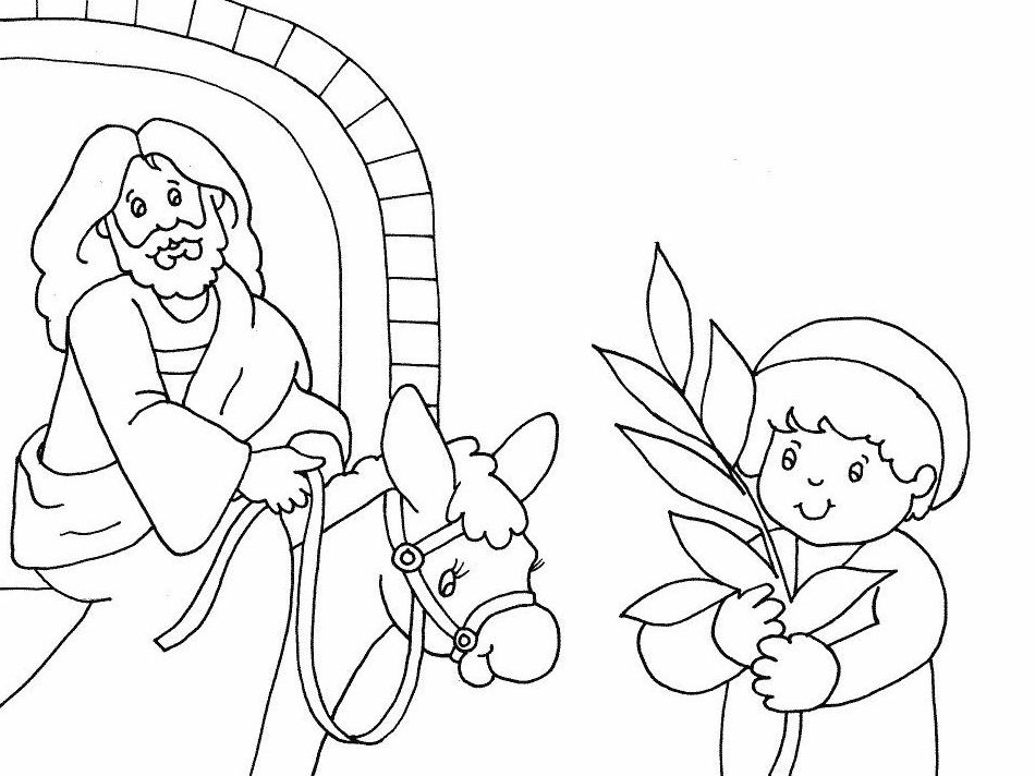 950x712 Palm Sunday Coloring Page Donkey