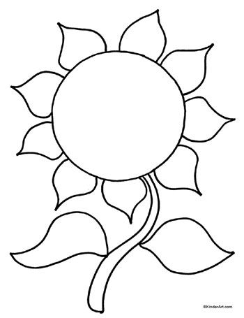 350x455 Sunflower Coloring Page. Printable Pages From Kinderart