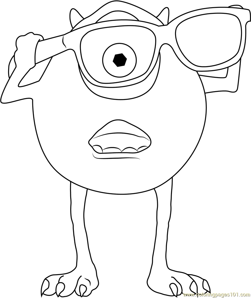 800x951 Mike Wear Sunglasses Coloring Page