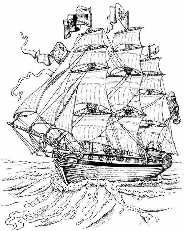 Sunken Ship Coloring Pages