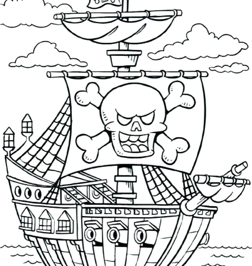 853x900 Pirate Ship Coloring Pages Sunken Pirate Ship Coloring Page