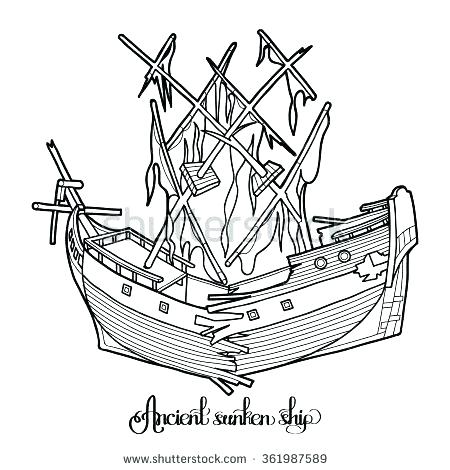 450x470 Pirate Ship Coloring Pages Sunken Pirate Ship Coloring Pages Photo