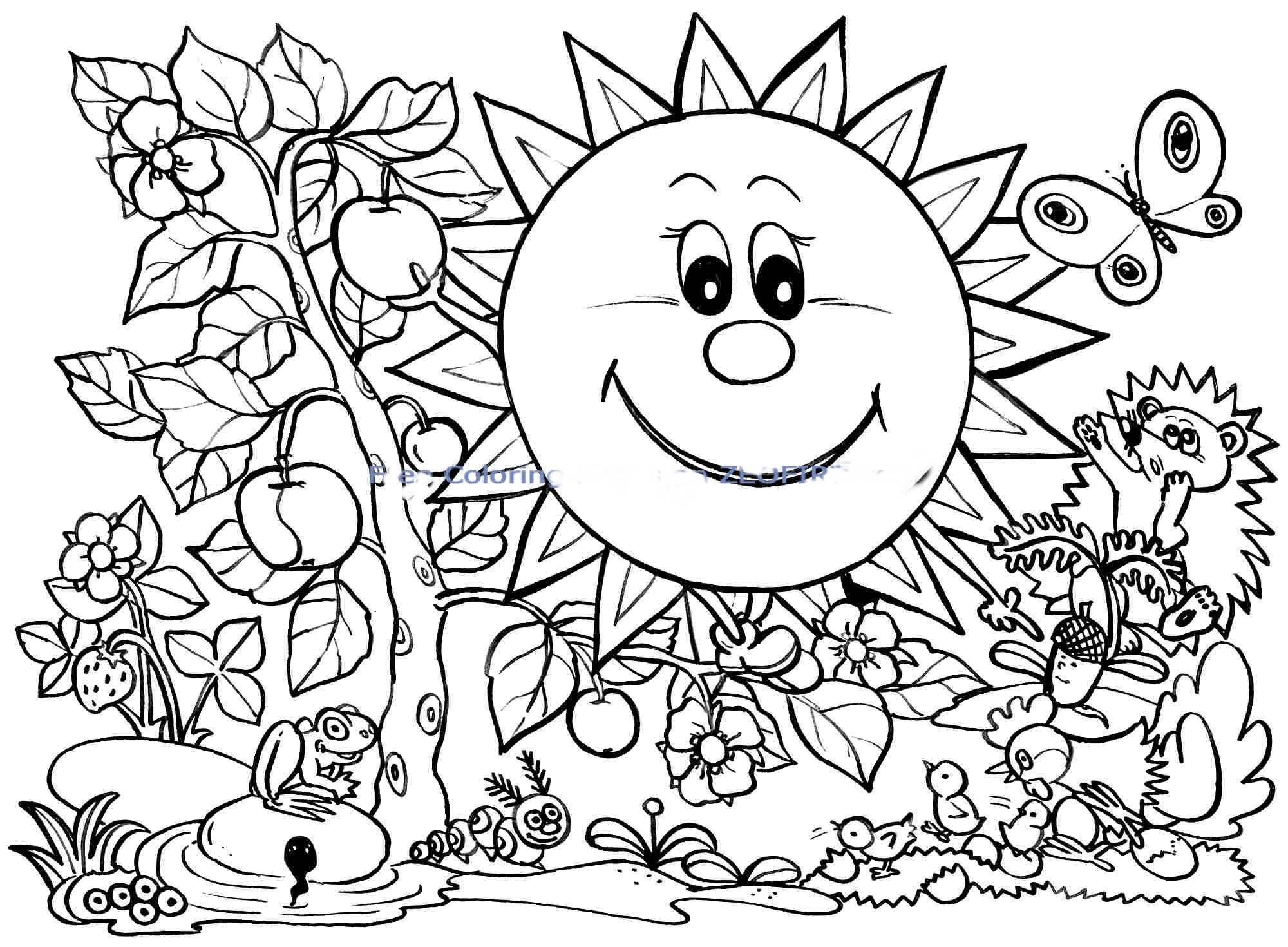 2000x1470 Insider Springtime Pictures To Color Spring Coloring Pages Sunny