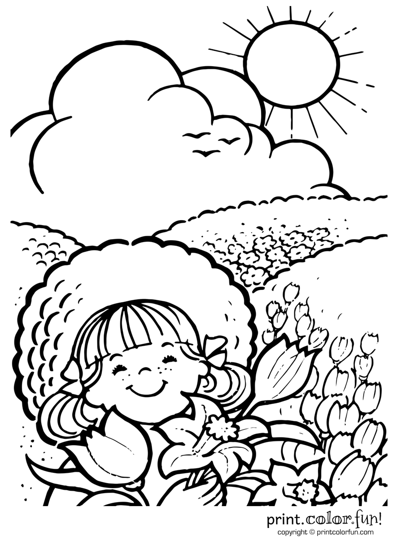800x1100 Enjoying A Sunny Day Coloring Page