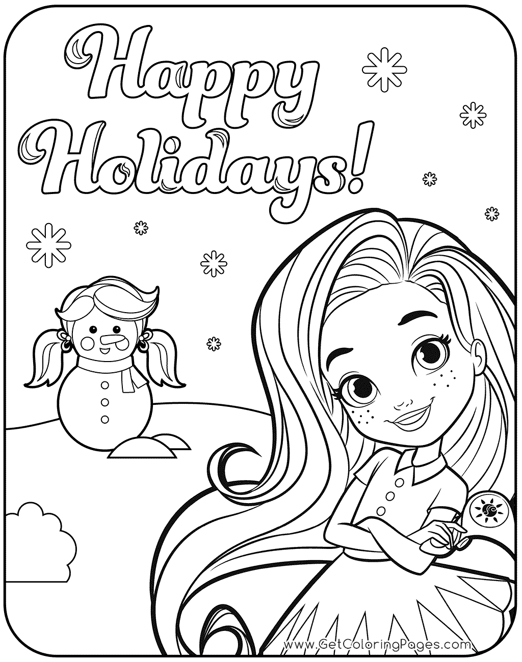 1024x1300 Happy Holidays With Sunny Day Coloring Page